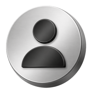 Silbernes 3D-Avatar-Symbol eines Benutzers als Dekorelement auf der FAQ-Seite