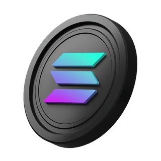 Im Hero-Banner-Bereich seitlich platzierter Solana SOL Coin